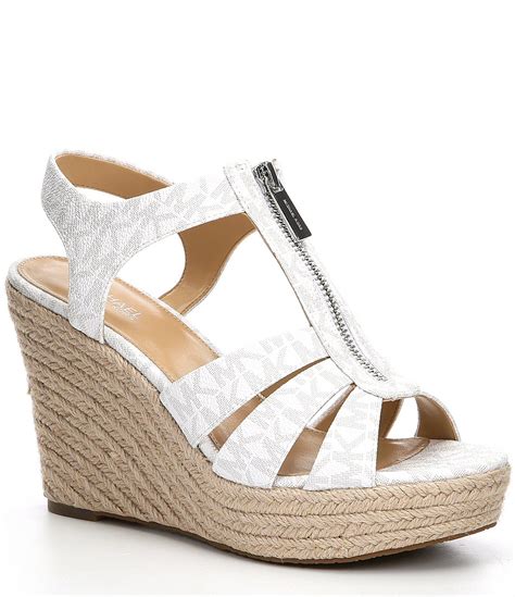 michael kors white wedge sandals.